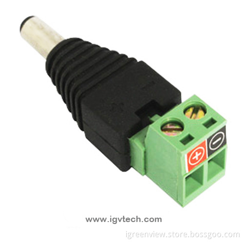 Cctv Camera Power Connector- Male Plug With Screw Terminals Igv-pcm03